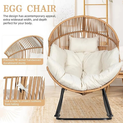 Oversized Wicker Rattan Egg Chair