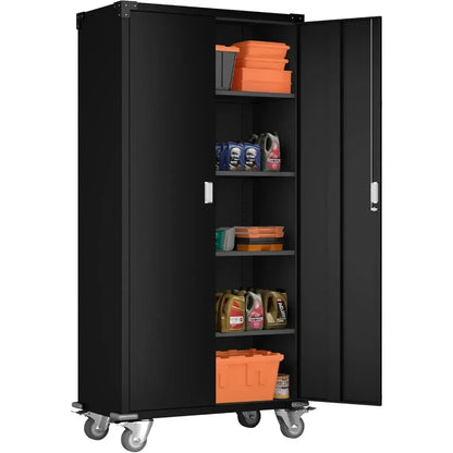 Metal Garage Storage Cabinet with Wheels