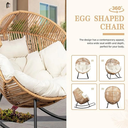 Oversized Wicker Rattan Egg Chair