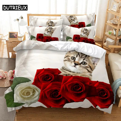 Red Rose Bedding Set Quilt Duvet Cover Comforter