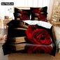 Red Rose Bedding Set Quilt Duvet Cover Comforter