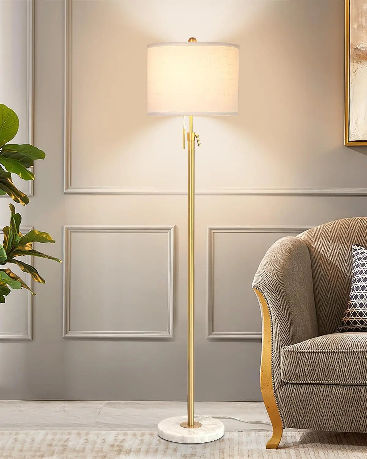 Modern Floor Lamp With Marble Base