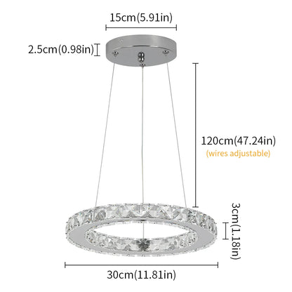 Led Luxury Crystal Pendant Light Rings