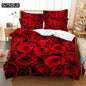 Red Rose Bedding Set Quilt Duvet Cover Comforter