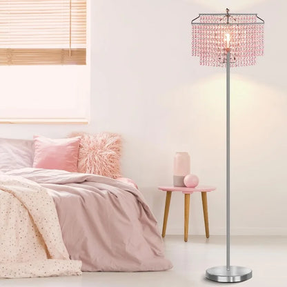 Crystal Floor Lamp, 64" Tall Modern