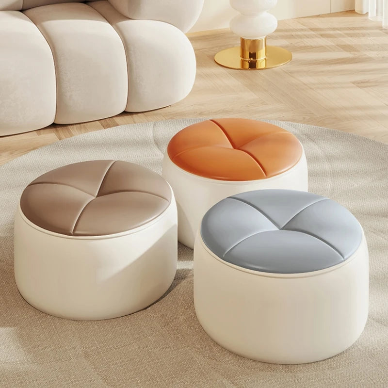 Pine Round Stool Living Room Sofa Stool