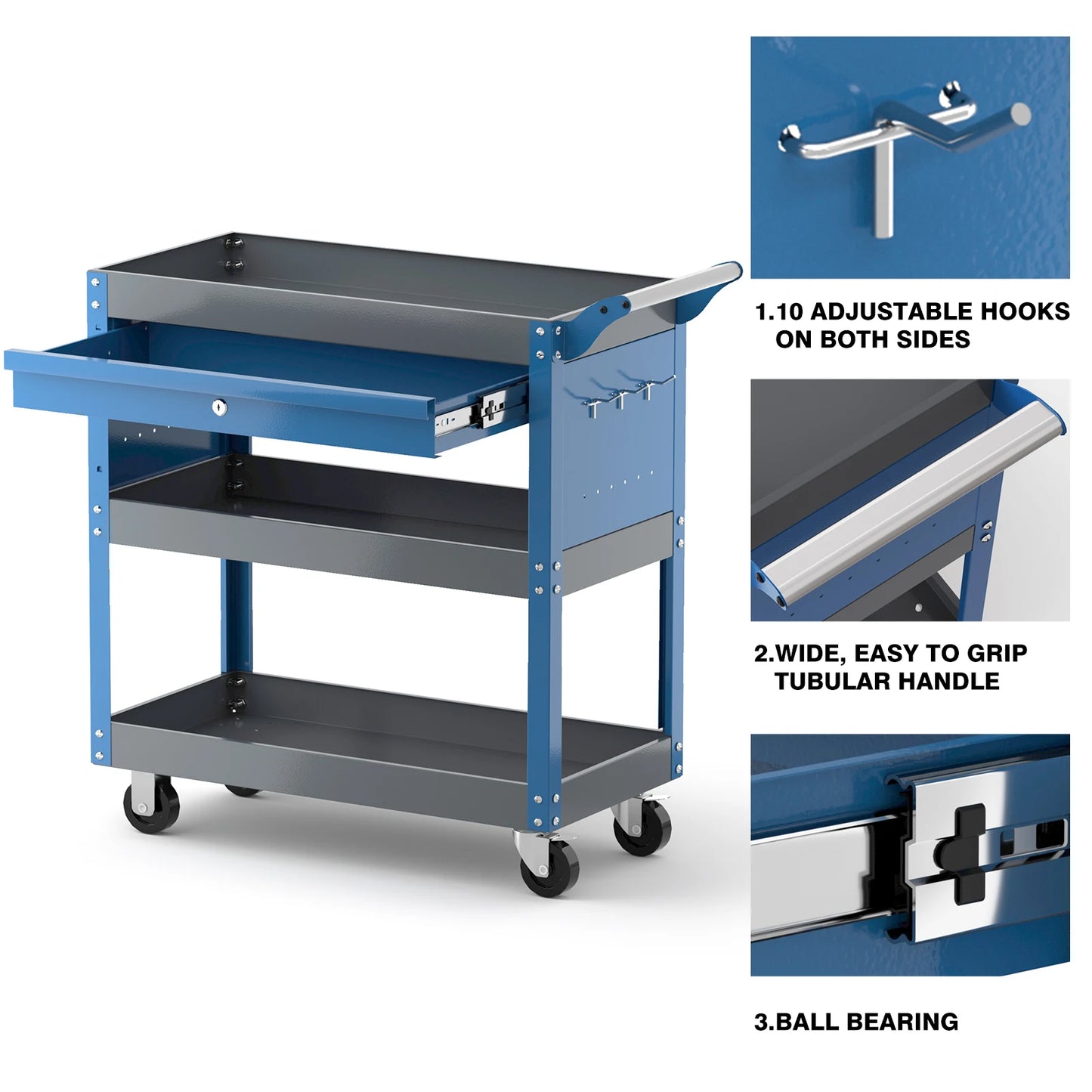 3 Tier Rolling Tool Cart,Mechanic