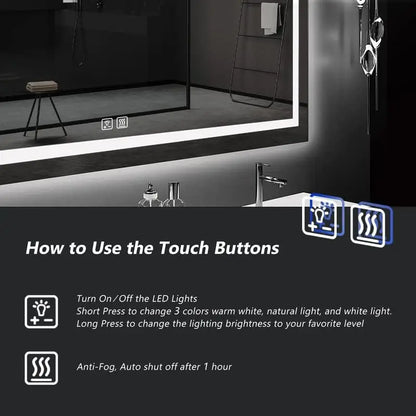 55 x 36 Inches LED Bathroom Mirror