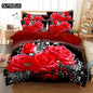 Red Rose Bedding Set Quilt Duvet Cover Comforter