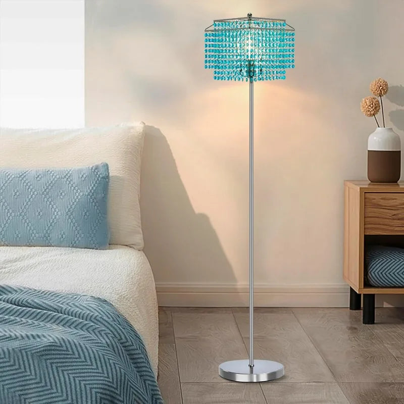 Crystal Floor Lamp, 64" Tall Modern