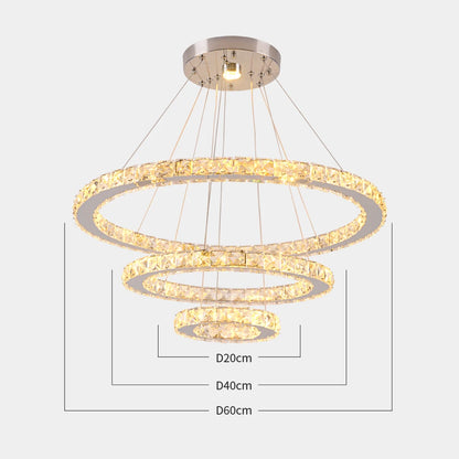 Led Luxury Crystal Pendant Light Rings