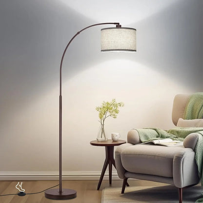 Adjustable Drum Shade, Arched Floor Lamp