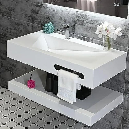 Rectangular Bathroom Vanity Sink Stone Resin