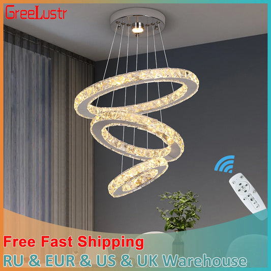 Modern Lighting Rings Led Crystal Chandelier