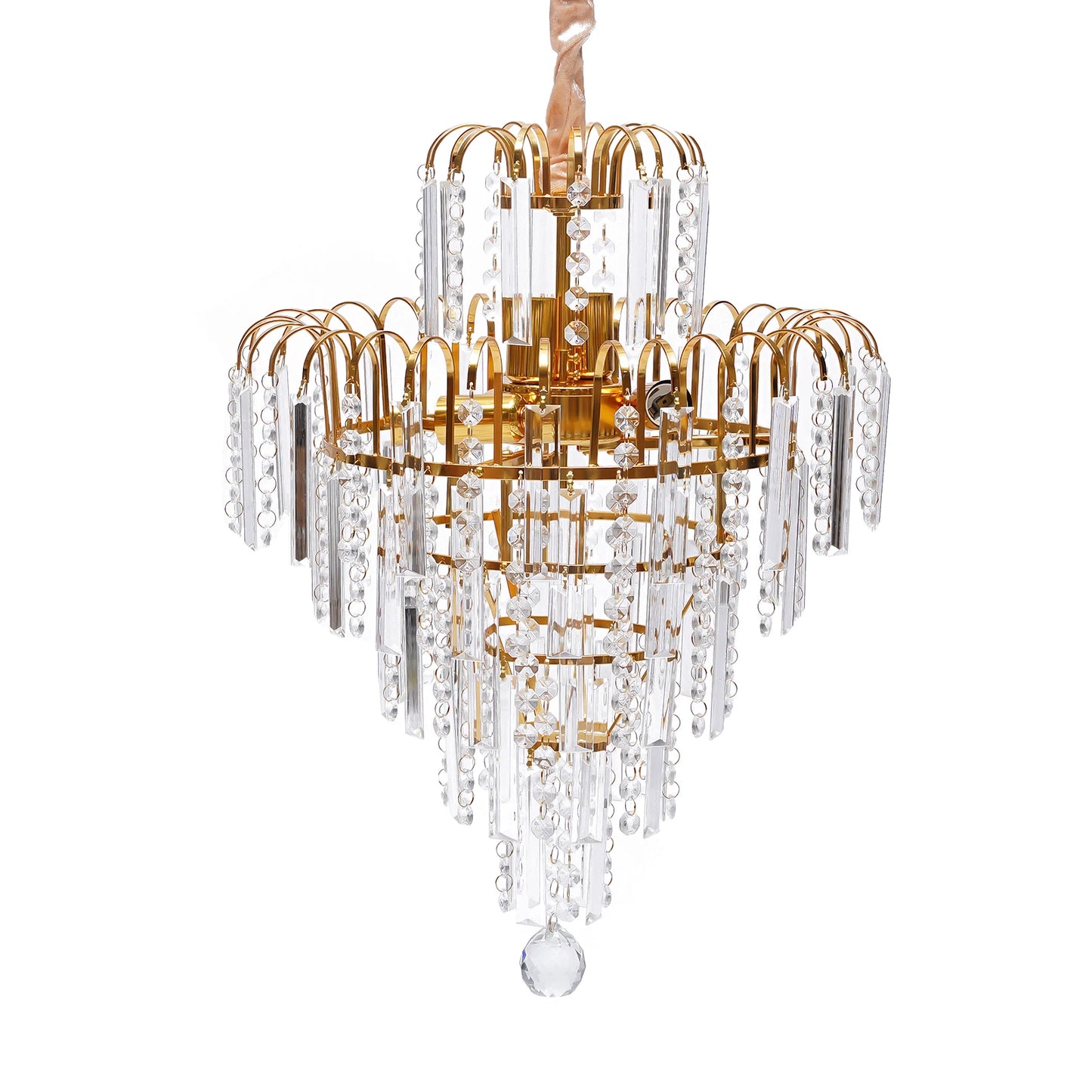 Gold Elegant Crystal Chandelier Ceiling Light