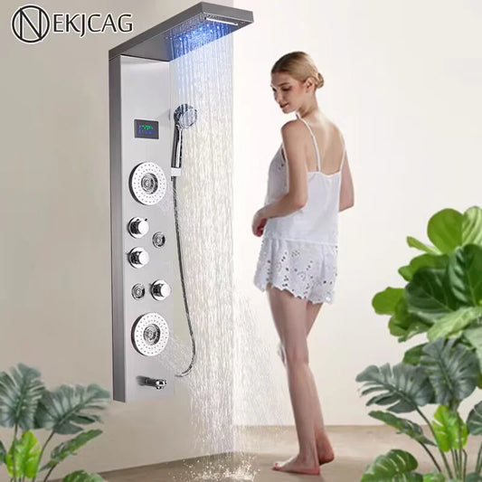 Digital Display Bathroom Shower Panel LED