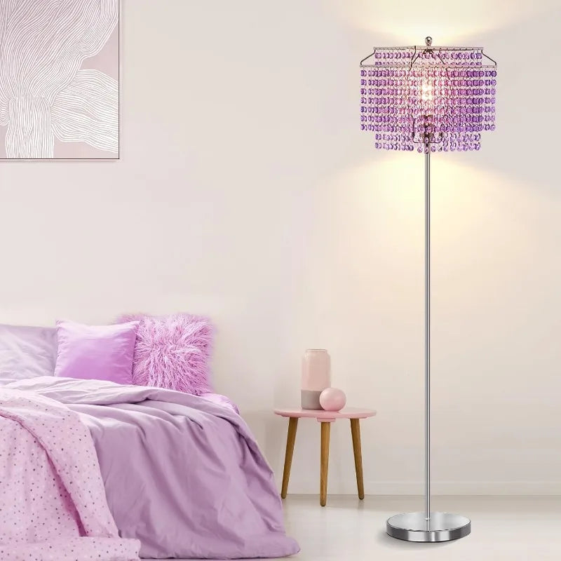 Crystal Floor Lamp, 64" Tall Modern